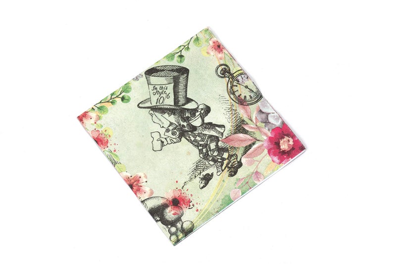ASVP Shop Alice in Wonderland Party Supplies - Huge 40 Napkins Pack - Vintage Floral Design - Perfect for Mad Hatter Tea Party, Birthday Party and Baby Showers - Image 5